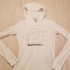 White bodybuilding.com sweatshirt